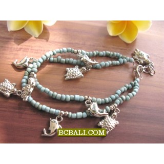 Bali Bead Anklets Charm Bracelets Wholesale Package